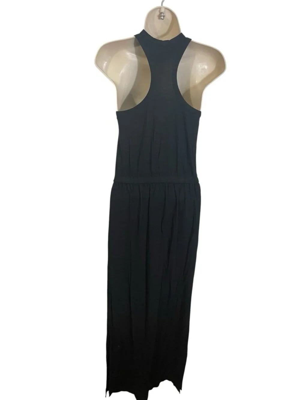 J CREW Women's Size XXS Black Maxi Dress with Slit and Elastic Waist